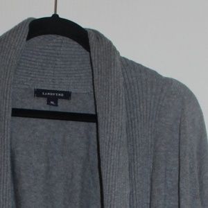 Gray Land's End Cardigan Sweater
